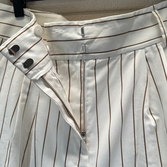 Tibi Bianca Crop Pant Ivory Multi Womens Size 6 High Waist Wide Leg Preppy - Picture 5 of 16